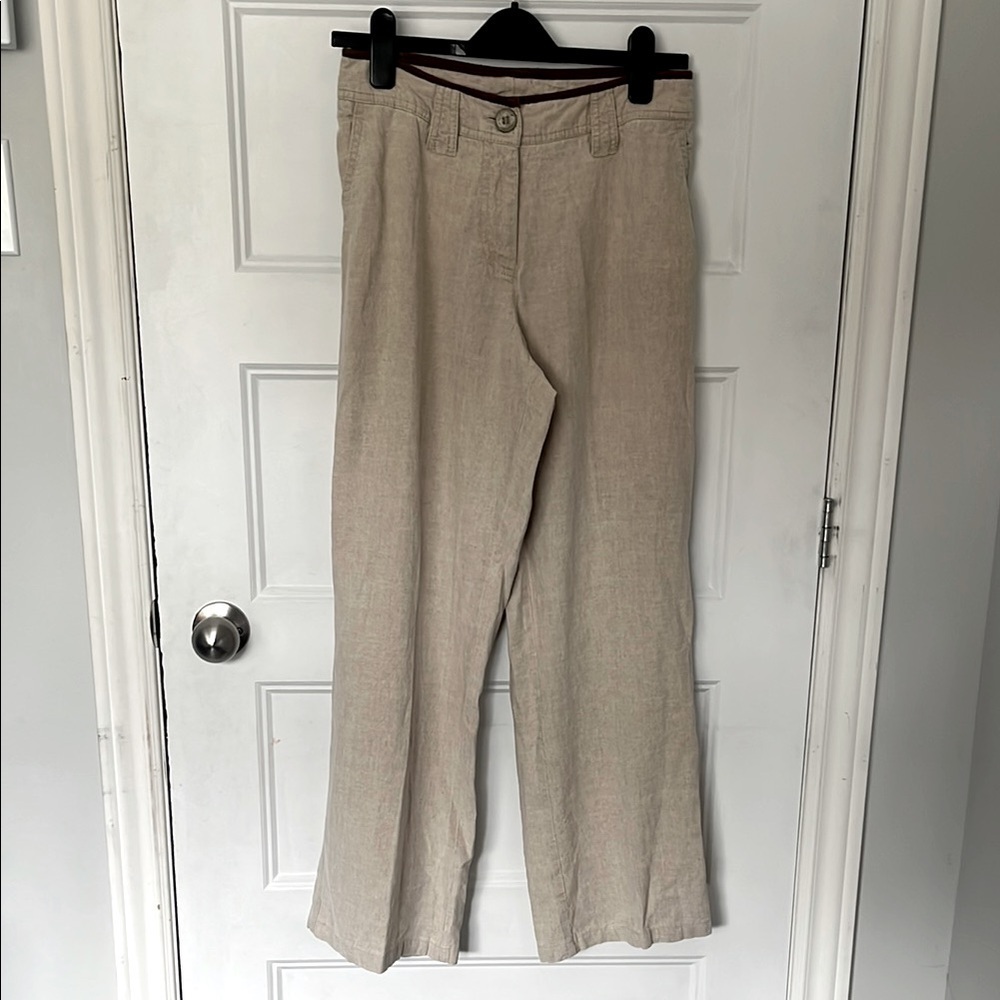 La Strada by Sievers Linen Trousers – EU 40 / US M – Natural Oatmeal